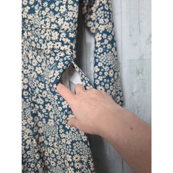 Eshakti Custom Ditsy Floral Pleated Empire Waist Crepe Dress Sz. M EST - Picture 7 of 10